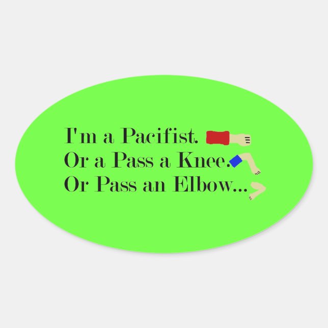 MMA Pacifist Humor Design Oval Sticker (Front)