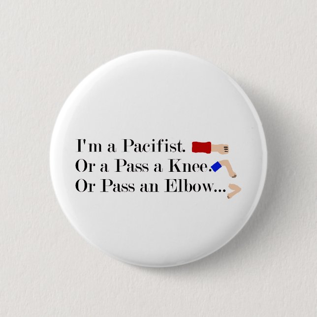 MMA Pacifist Humor Design Pinback Button (Front)