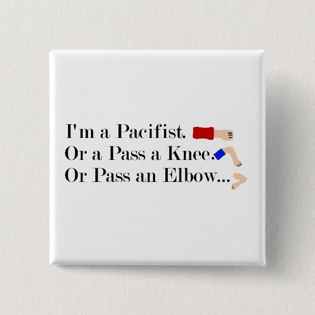 MMA Pacifist Humor Design Pinback Button (Front)