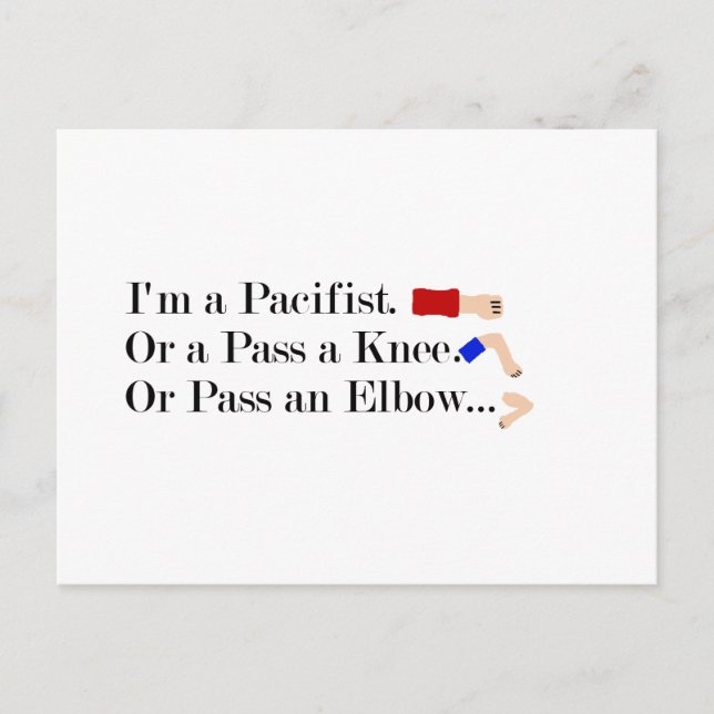 MMA Pacifist Humor Design Postcard (Front)
