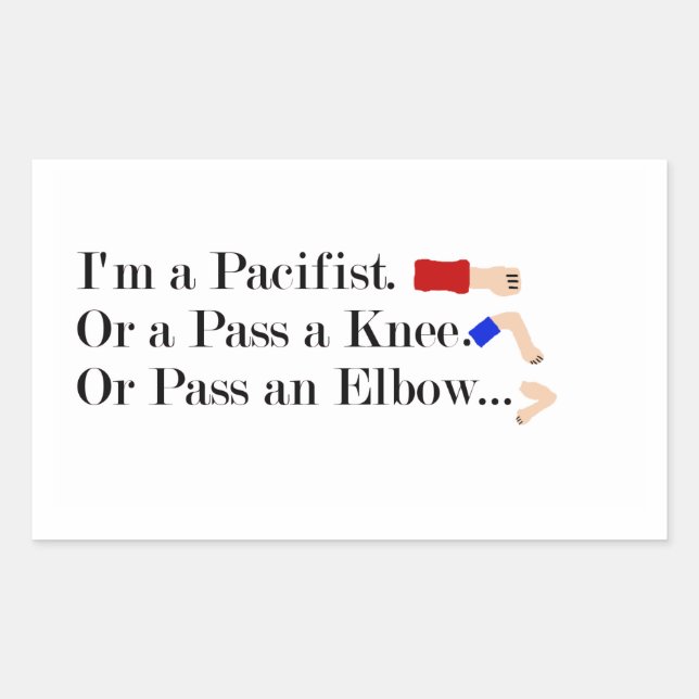 MMA Pacifist Humor Design Rectangular Sticker (Front)
