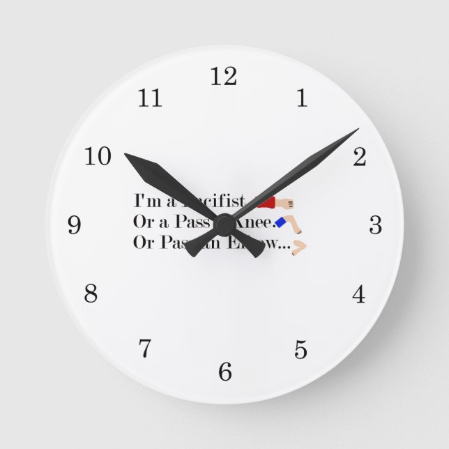 MMA Pacifist Humor Design Round Clock (Front)