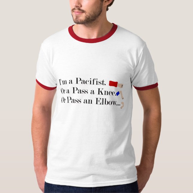 MMA Pacifist Humor Design T-Shirt (Front)