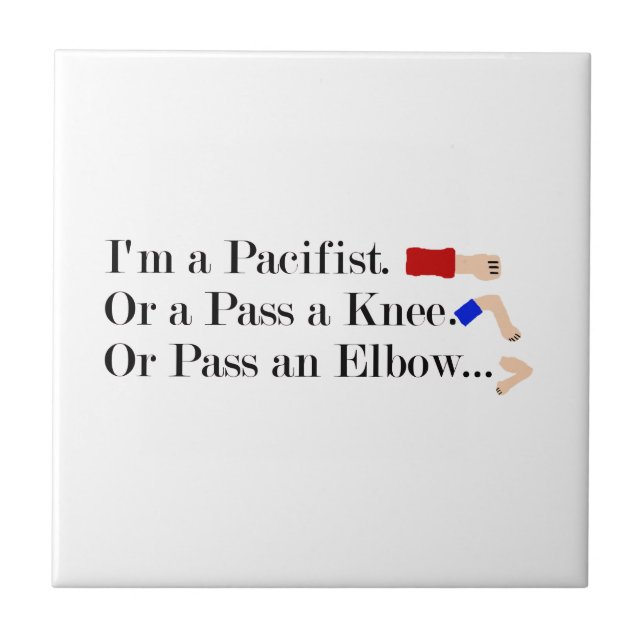 MMA Pacifist Humor Design Tile (Front)