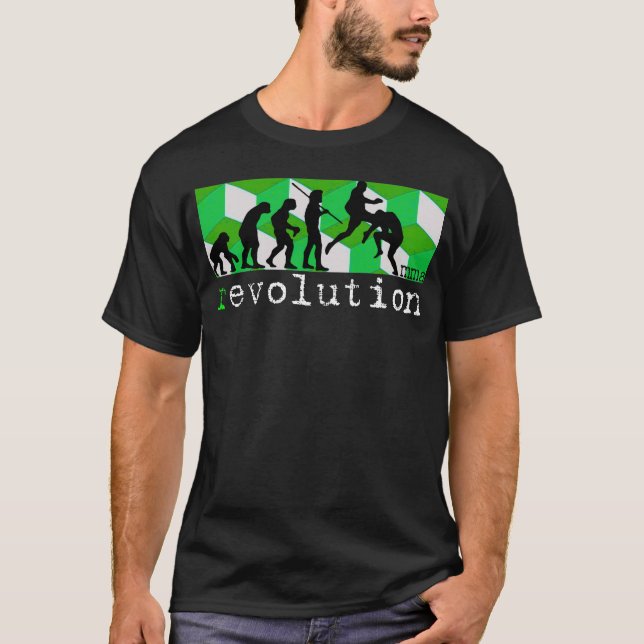 mma (r)evolution chart green cube t-shirt (Front)
