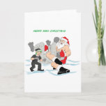 Mma Santa Vs Snowmonster Holiday Card at Zazzle