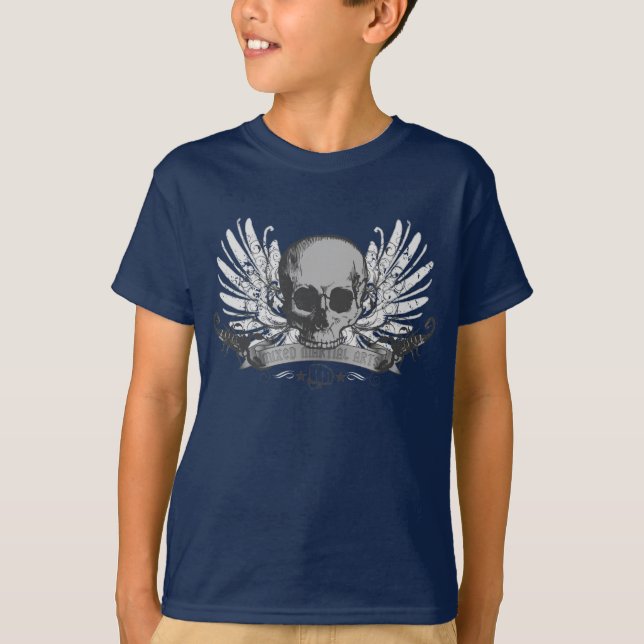 MMA Skull montage boys shirt - gray (Front)