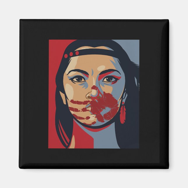 Mmiw Awareness Indigenous Woman Art Stolen Sisters Magnet (Front)