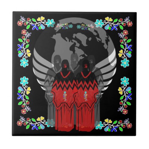 MMIW No More Stolen Sisters Ceramic Tile