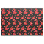 MMIW Red Hand Jeweled Pattern Black Fabric