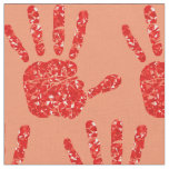 MMIW Red Hand Jeweled Pattern Salmon Fabric