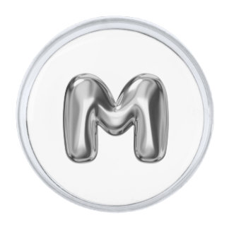 MMM ALPHABET Tapestry Silver Finish Lapel Pin
