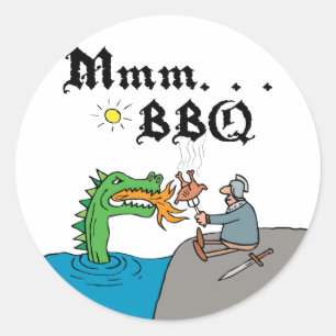 Mmm. . . BBQ Classic Round Sticker