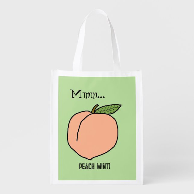 Mmm, peach mint...Impeachment! (Subtle anti-trump) Grocery Bag (Front)