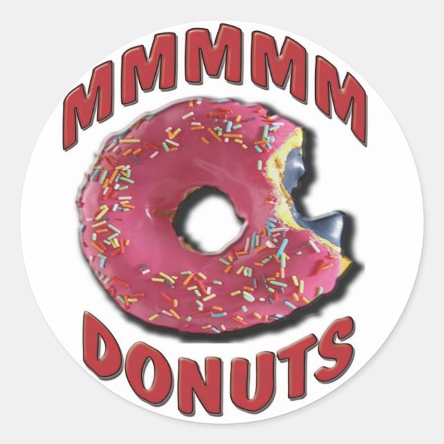 MMMMM DONUTS CLASSIC ROUND STICKER (Front)