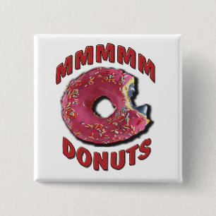 MMMMM DONUTS PINBACK BUTTON