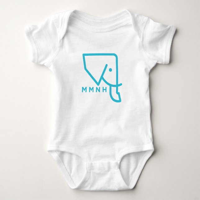 MMNH Blue Elephant Baby Romper (Front)