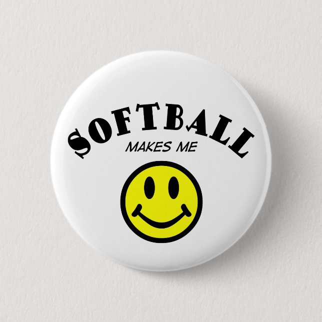 MMS: Softball Pinback Button (Front)