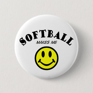 MMS: Softball Pinback Button