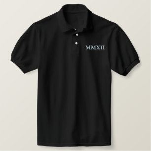 MMXII 2012 Roman Numerals Embroidered Shirt