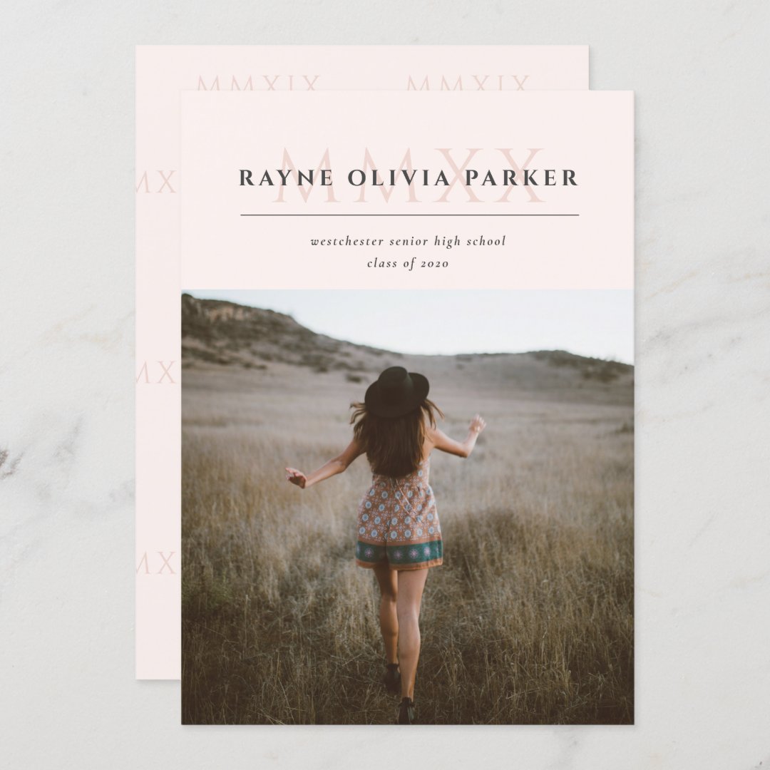 MMXX Roman numeral 2020 Graduation Announcement Zazzle