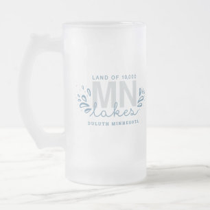 MN 10K Lakes Frosted Glass Beer Mug