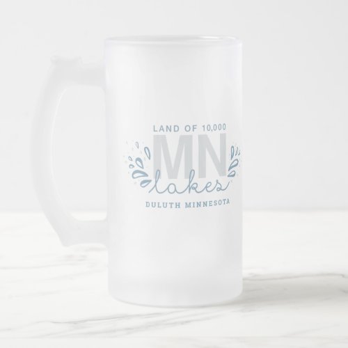 MN 10K Lakes Frosted Glass Beer Mug