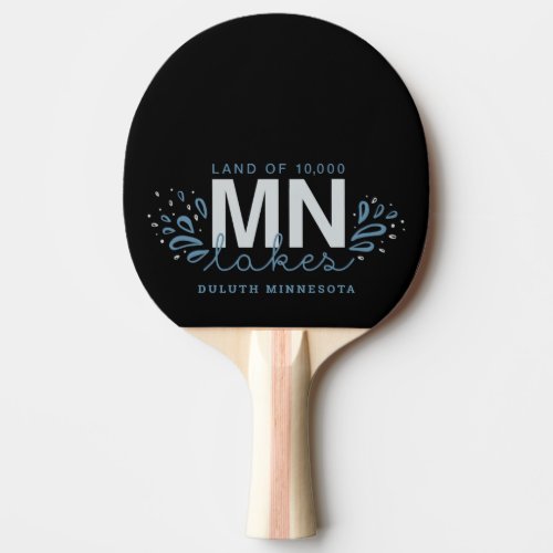 MN 10K Lakes Splash Black Ping Pong Paddle