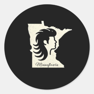 Mn Hat Trick Heroes Men's Minnesota Hockey Hair Mu Classic Round Sticker