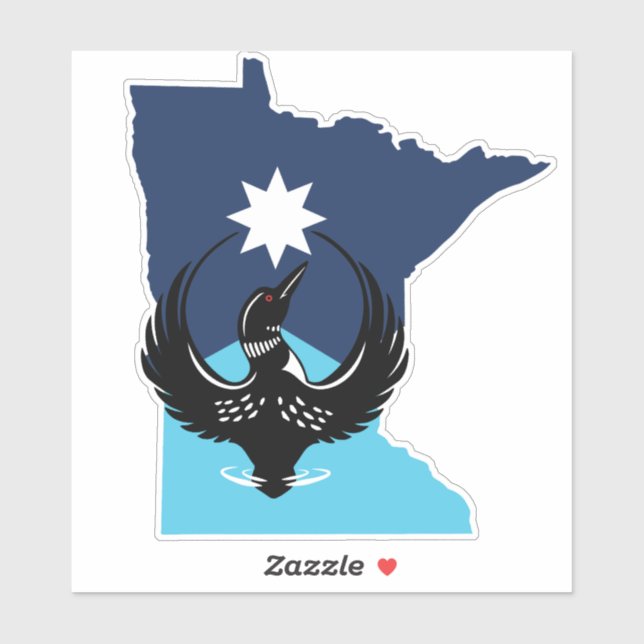 MN Loon Rising - MN State flag Sticker (Sheet)