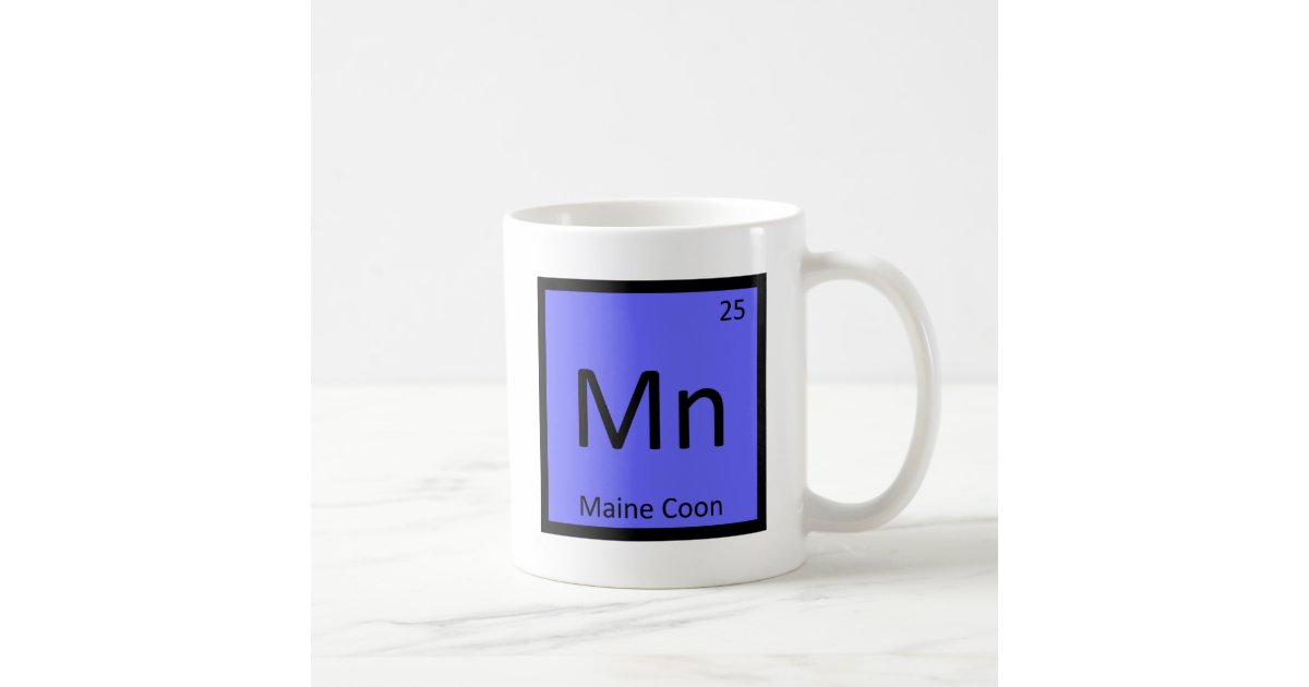 Mn Maine Coon Cat Chemistry Periodic Table Coffee Mug Zazzle Com