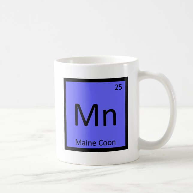 Mn - Maine Coon Cat Chemistry Periodic Table Coffee Mug (Right)