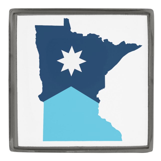 MN North Star flag Gunmetal Finish Lapel Pin (Front)