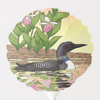 MN State Bird Flower Loon Lady Slipper Balloon