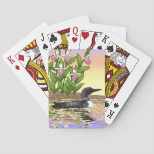 MN State Bird Flower Loon Lady Slipper Poker Cards