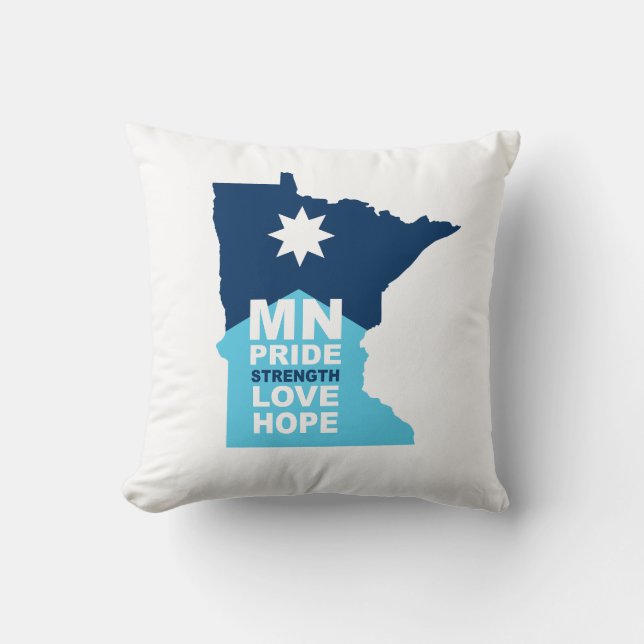 MN Strong  Throw Pillow (Front)
