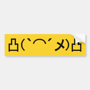 Mo' Angry Emoticon Japanese Kaomoji Bumper Sticker
