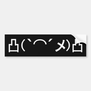 Mo' Angry Emoticon Japanese Kaomoji Bumper Sticker