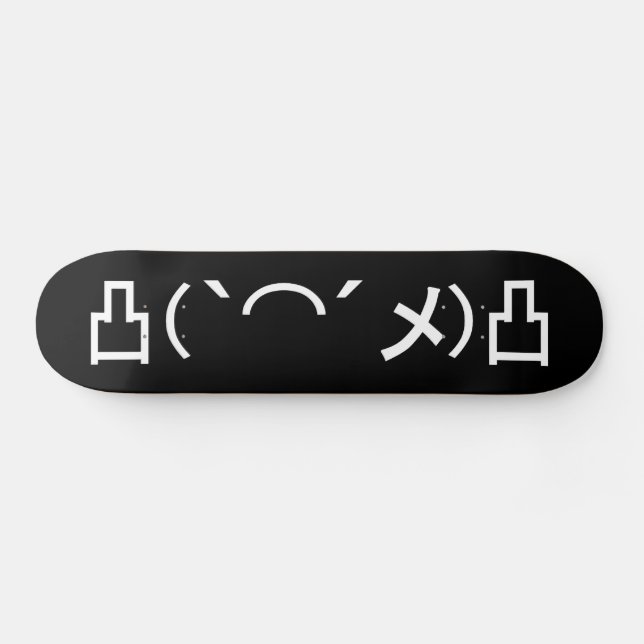 Mo' Angry Emoticon Japanese Kaomoji Skateboard Dec (Horz)