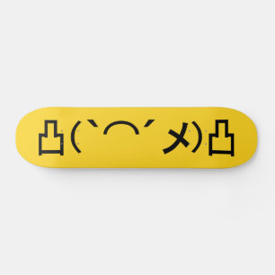 Mo' Angry Emoticon Japanese Kaomoji Skateboard Deck