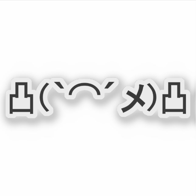 Mo' Angry Emoticon Japanese Kaomoji Sticker (Front)