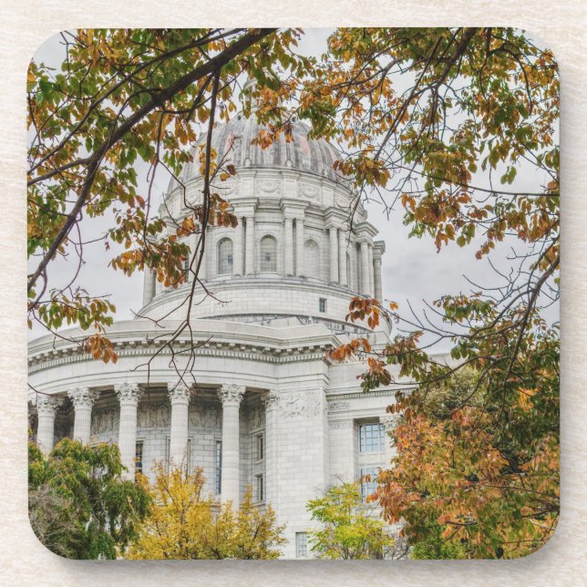 MO Capitol Autumn Beverage Coaster (Front)