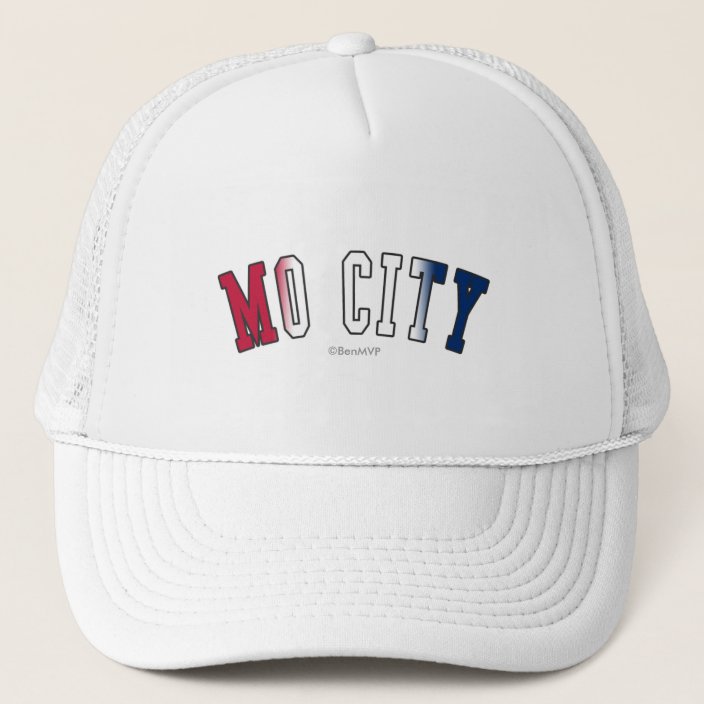 Mo City in Texas State Flag Colors Trucker Hat