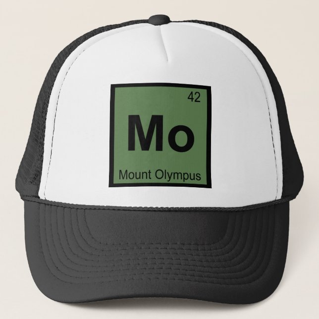 Mo - Mount Olympus Chemistry Periodic Table Symbol Trucker Hat (Front)