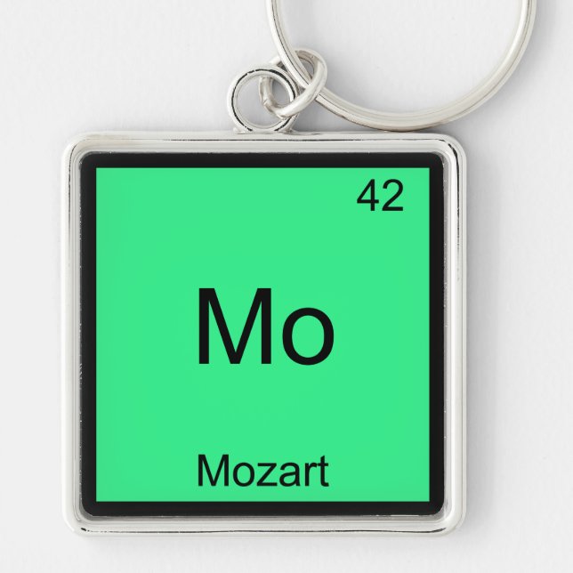 Mo - Mozart Funny Chemistry Element Symbol Tee Keychain (Front)