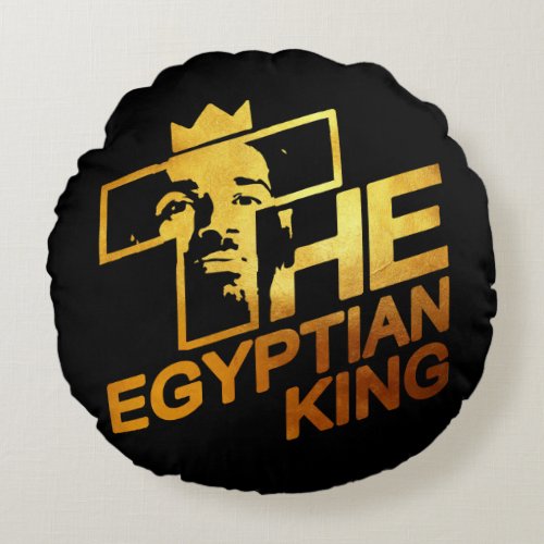 Mo Salah the Egyptian Kings Soccer Superstar Round Pillow