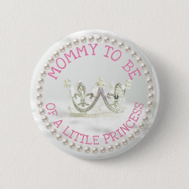 Mo to be Baby Shower Button Princess Themed (Front)