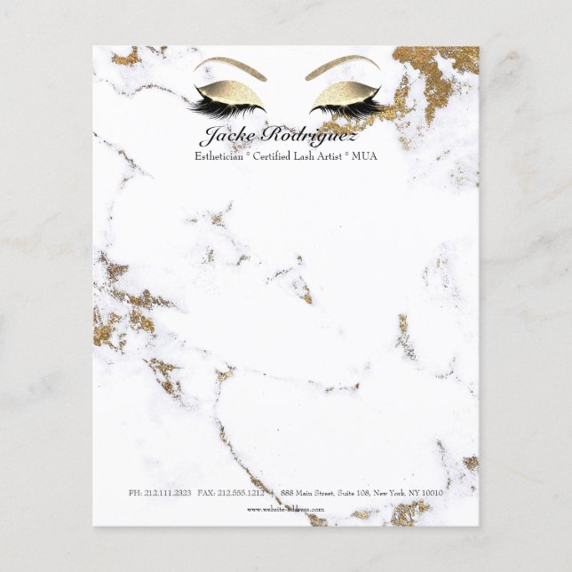 MOA Lashes Makeup Stylist Gold Marble Flyer (Front)
