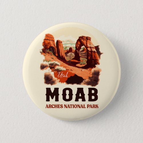 Moab Arches National Park Utah Delicate Arch Retro Button