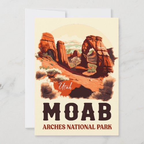 Moab Arches National Park Utah Delicate Arch Retro Invitation